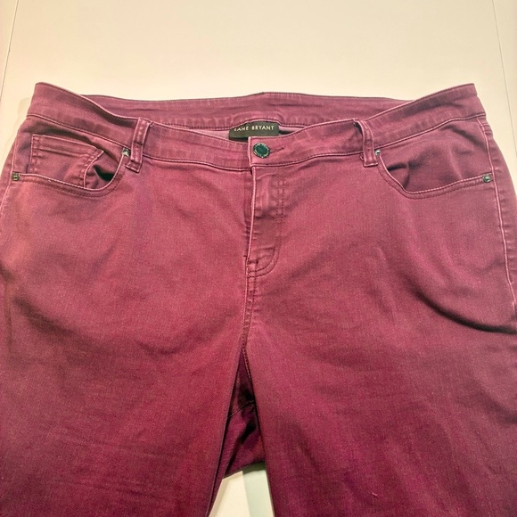 Lane Bryant Women's High-Rise Ultimate Stretch Skinny Jeans Size 20 Wine - Picture 2 of 8